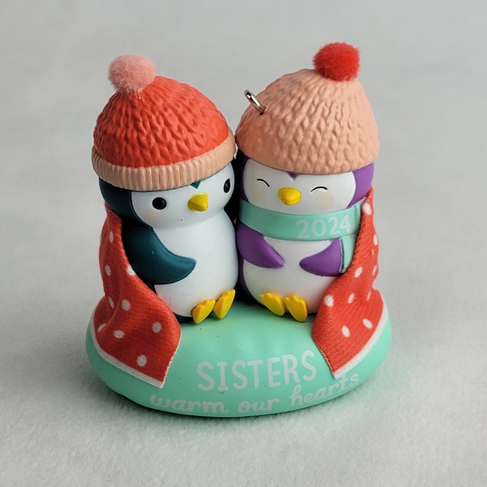 Hallmark 2024 Sisters Warm Our Hearts Penguin Christmas Ornament Gift Boxed